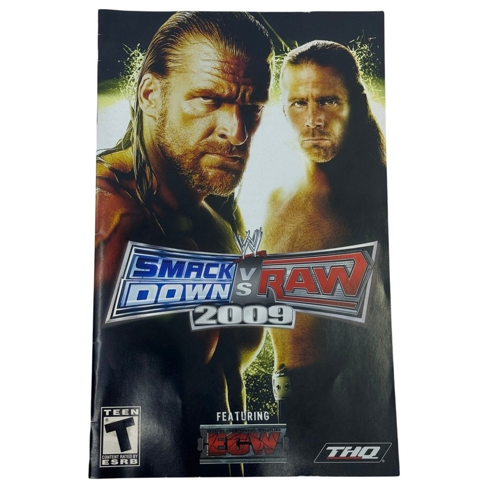 WWE SmackDown vs Raw 2009 Video Game Instruction Manual Booklet THQ